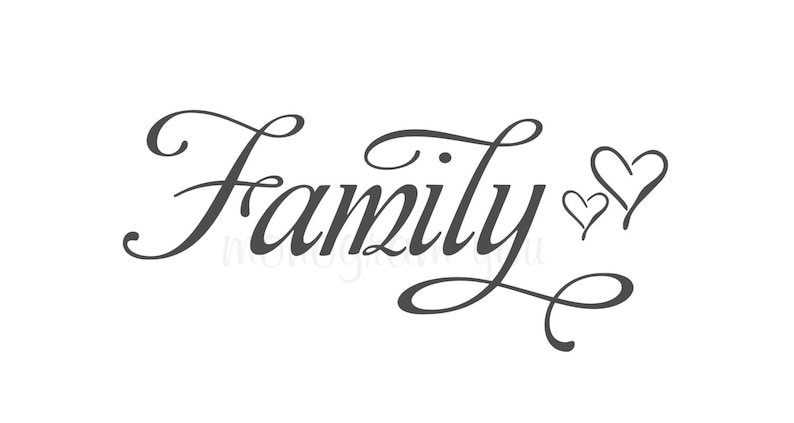  Family  with Hearts  Vinyl Wall Decal Etsy