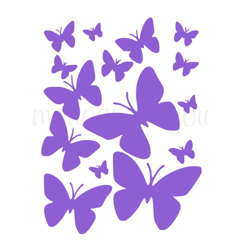 Butterfly Vinyl Wall Decals Set of 15 Wall Decal Etsy