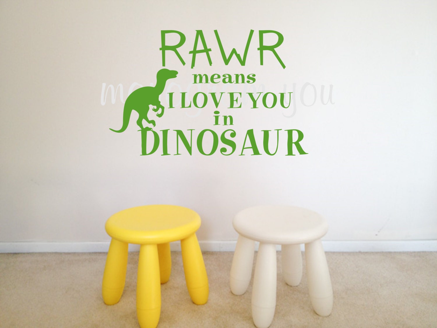 Rawr Means I Love You In Dinosaur Wall Decal Nursery Wall Etsy