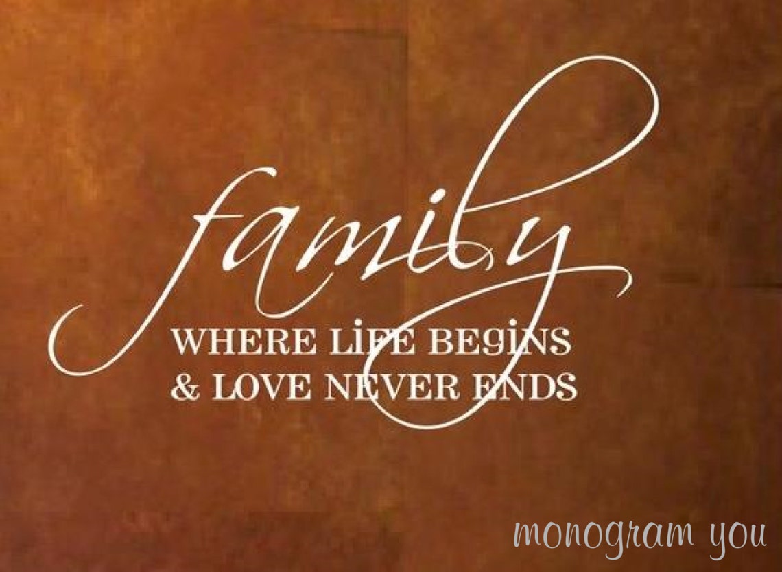 Family Vinyl Wall Decal Etsy