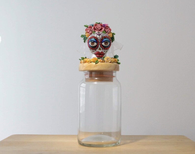Skull Kitchen Canisters Day of the Dead Trio of 3 Skull Etsy