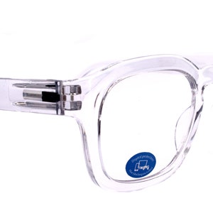 Apollo, (Blue Light Glasses) AR Coating (Anti Glare) (Translucent Clear) Reading Glasses, No prescription, Gamers (Square) NY Fifth Avenue