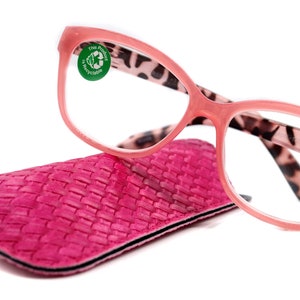 Savannah, (Premium) Reading Glasses, Fashion Reader, Square, (Pink. Brown Tortoise Shell) Spring Temple. Full Reader Lens. NY Fifth Avenue