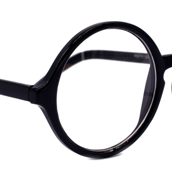 Mabel, (Premium) True Round vintage eyeglasses (NON Prescription) (Black) Circle Eye, Medium, Protective Eyewear. NY Fifth Avenue