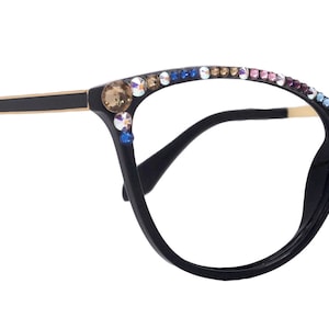 Cattitude Bling Reading Glasses 4 Women W Multi Color Genuine European Crystals, Magnifying Cat Eye  NY Fifth Avenue