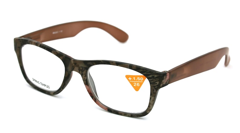 Fashion Reading Glass Brown Camouflage  Print  1.25,1.50,1.75,2.00,2.25,2.50,2.75,3.00