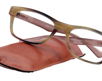 Kelly, (Premium) Gafas de lectura de alta gama, con aumentos de +1,25 a +4 (Marrón), cuadradas. Monturas ópticas, Quinta Avenida de Nueva York.