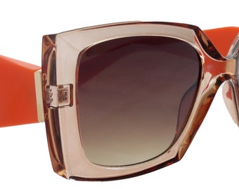 Penelope, High-End Line Bifocal (Clear On Top) Sun Readers for Women OR Non-Bifocal Readers Sunglasses (Orange light Brown) NY Fifth Avenue