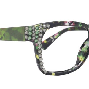 Azul, (Bling) Lesebrille 4 Frauen W (Black Diamond N Grün) echte europäische Kristalle. +1.5..+5 NY Fifth Avenue (Breitrahmen)
