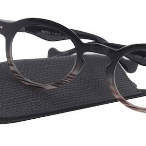 Orlando (Premium) Reading Glasses, High End Readers (Black)  (Round) Magnifying Eyeglasses, Optical, NY Fifth Avenue
