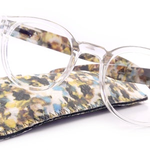 Fuji, (Blue Light Glasses) (60% Anti Blue Light Ray Protection) Men, Women, Anti Eyestrain, L. Amber Lens, 4 All Screen Types, Clear Round