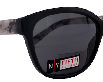 Savannah, High-End Line Bifocal (Clear On Top) Sun Readers for Women OR Non-Bifocal Readers Sunglasses (Black Marble ) NY Fifth Avenue