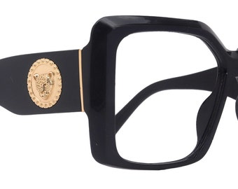 Cypress, Black  Large Oversized Reading Glasses, Women Readers, High End Reading Magnifying eyeglasses,  Big Square optical Frames