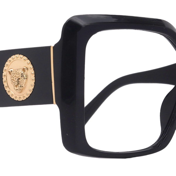 Cypress, Black  Large Oversized Reading Glasses, Women Readers, High End Reading Magnifying eyeglasses,  Big Square optical Frames