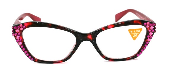 Jane, (bling) Women Reading Glasses W (fuchsia, Light Rose 
