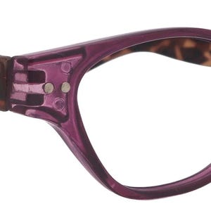 Roselle, Premium Reading Glasses, High-End Readers +1.25 + 5.00 Magnifying, Cat Eye optical Frame, Purple, by NY Fifth Avenue