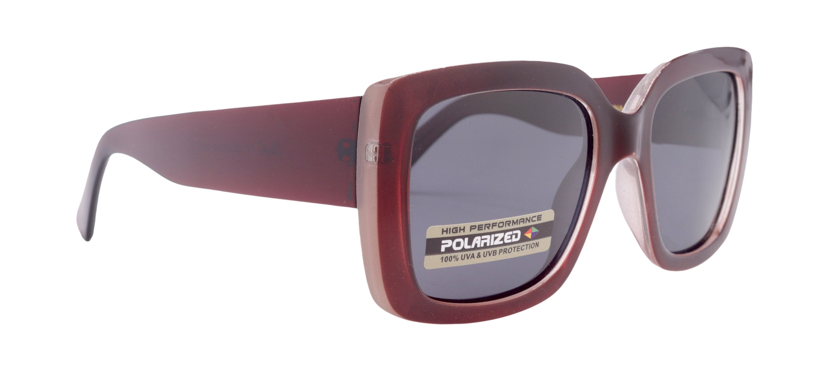 Womens Polarized Sunglasses 100%UV Black Lens 60mm Burgundy Oversized Frame aa5a1faeba0d5eaf6400ede5b1ff71  main image 3