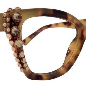 Rhodes, Bling Line Bifokal Lesebrille (1,25 bis 3,00) Katzenauge Tortoise braun mit leichten Colorado österreichischen Kristallen NY Fifth Allee