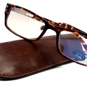 The Hudson, (Blue Light Glasses) Reading Glasses, No Magnification W/ A/R AntiGlare, Reduce Eyestrain (Brown Tortoise Shell) NY Fifth Avenue