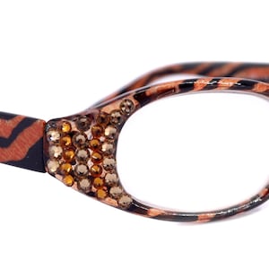Isabella, (Bling) Lesebrille Frauen W (Cooper, Light Colorado) Echte Europäische Kristalle (Tiger) Animal Print NY Fifth Allee