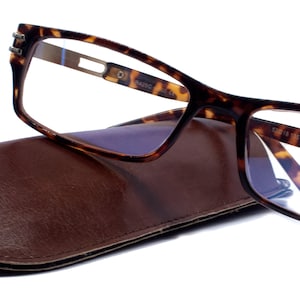 The Hudson, (Premium) Reading Glasses, High End Reading Glass +1.25 to +6 Magnifying (Tortoise Brown) Rectangular Frames. NY Fifth Avenue.
