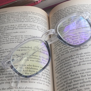 Alamo,(Blue Light Glasses) Smudge Proof, Premium Blue Ray Blocking, Amber Lens, (Reading Glasses, No RX, Gamers) Translucent Blue and Clear