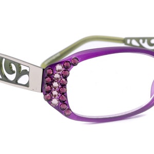 Rhinestone-Embellished Purple Oval Reading Glasses Purple Rhinestone Reading Glasses - Etsy main image 4