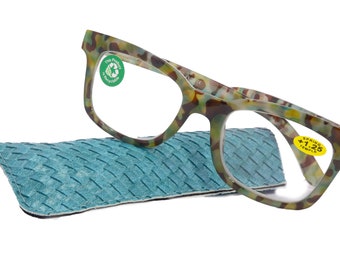 Premium Reading Glasses High End Reading Glass +1.25 to +3 magnifying glasses, Square. optical Frames