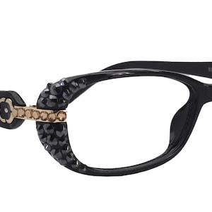 Glamour Quilted, (Bling) Women Reading Glasses W (Hematite, L. Colorado) Genuine European Crystals +1.25..+3.50 Magnifying NY Fifth Avenue