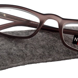 Morgan Premium Reading Glasses HighEnd Magnifying Readers, Transparent Brown Small Rectangular Frame, Inspired by NY Fifth Avenue Lower nose