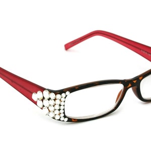 All Favorite, (Bling) Reading Glasses Women Adorned W (Clear) (Tortoise Brown, Pink) Frame +4 +4.5 +5 +6 NY Fifth Avenue.