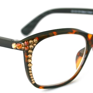 Venus, (Bling) Frauen Lesebrille W (Light Colorado, Cooper) Echte Europäische Kristalle (Schwarz, Tortoise Br Leopard Square, NY Fifth Allee.