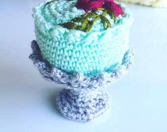 Assiette à gâteau et présentation Amigurumi, modèle PDF facile au crochet