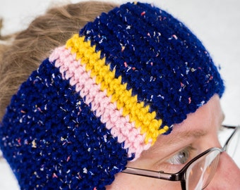 Bandeau au crochet, cache-oreilles à rayures, motif au crochet facile