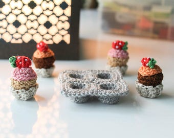 Crochet Amigurumi Cupcake Pattern - Crochet Food PDF file