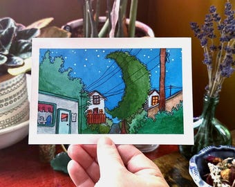 Arte urbano ilustrado, pintura de arte popular para descarga digital, decoración caprichosa que estimula la dopamina.