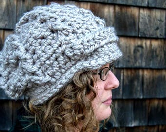 Modèle de bonnet au crochet : gros bonnet avec torsade (téléchargement numérique)