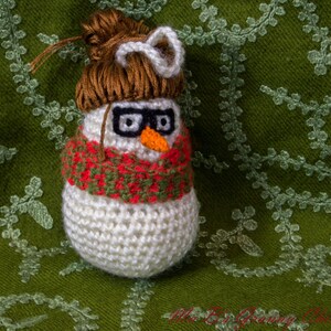 Crochet PDF Pattern - Snow Folk Hipster Lady - Amigurumi Christmas Ornament