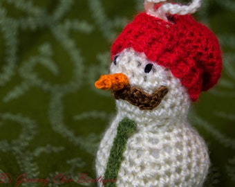 PDF Pattern - Snow Folk Hipster Dude - Amigurumi Christmas Ornament