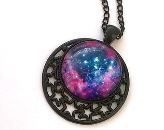 Gothic Necklace, Space cluster Necklace, space necklace, gothic jewellery, space jewellery, gothic gift, space jewellery, jewellery gifts