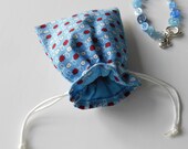 Lucky Charm Bag, Wrapping, Wedding Favour Tiny Pouch, Fabric Drawstring Strong Dice Bag, Gift Idea for Gamer, Party Bag, Stationery Storage
