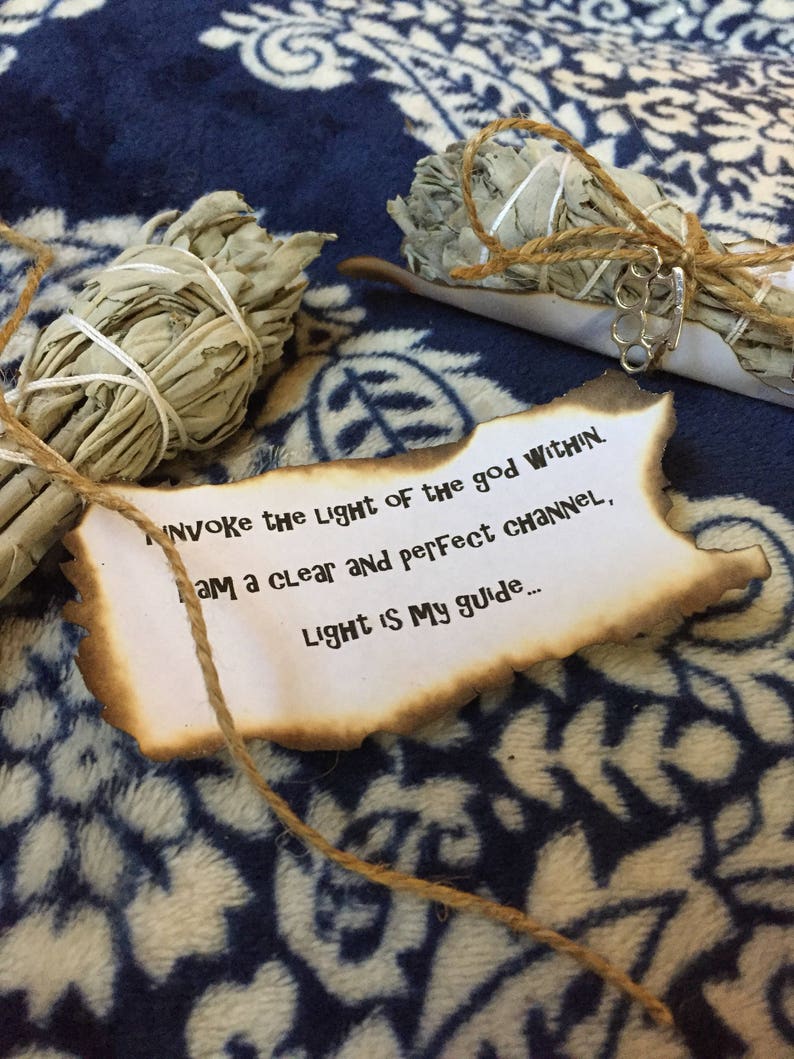 White sage smudge stick with smudging prayer. Cleansing is Etsy