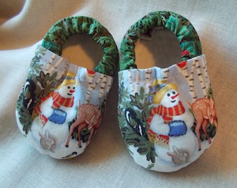 Fabric Moccasin Style Baby Shoes Size 0-6 months