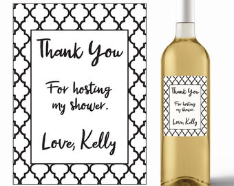 Baby or Bridal Shower Wine Label Gift for Host/Hostess