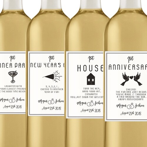 Unique Wedding Gift Marriage Milestone Wine Labels Bridal Etsy