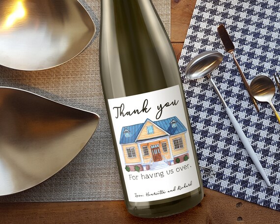 Hostess Gift Ideas Thank You Wine Label Housewarming Gift Etsy