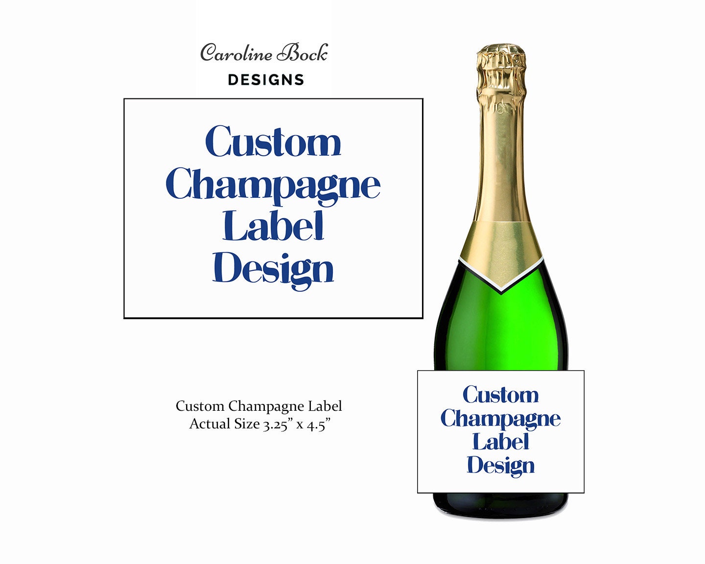 Champagne label size