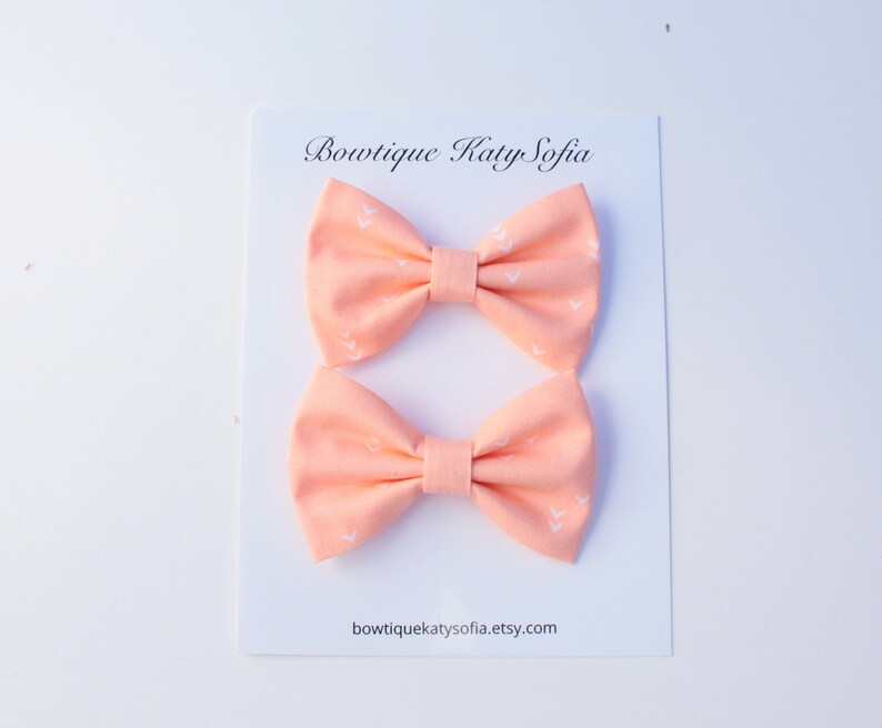 Pinwheel bow toddler clip Valentines day hair bow Peach hair clip Heart hair bow Baby headband hand tied hair bow baby bows