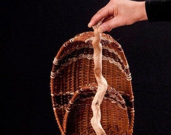 Sculpture basket, Contemporary art, Hand Made woven basket , rib construction