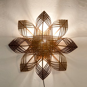 Woven Lampshade Shining Star, Wall Décor Lighting, Warm Colors image 1